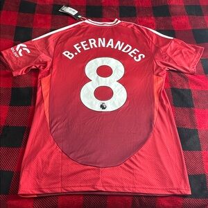 Manchester United #8 Bruno Fernandes 2024-25 Adidas Premier League Home Jersey